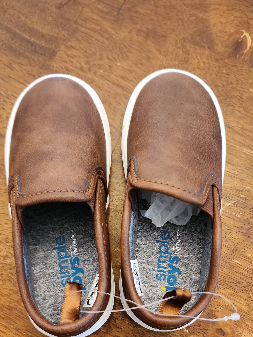 Carter's Brown Slip-On Casual Shoes with White Insole Logo